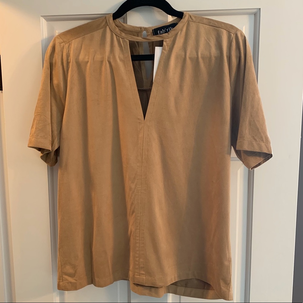 Fab’rik Faux Suede Keyhole Top